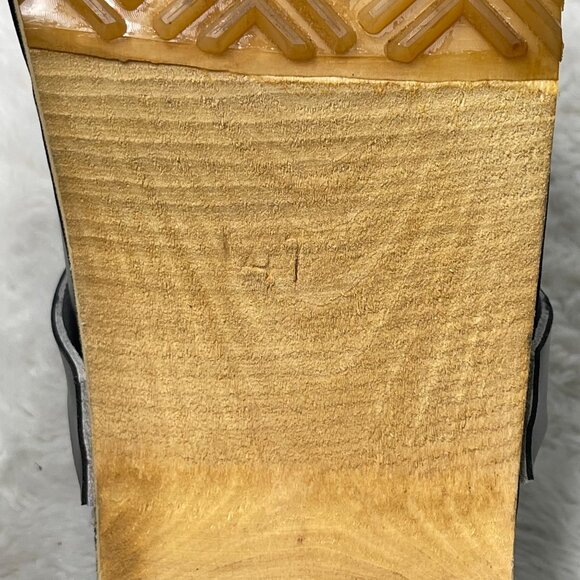 HOOF Women's Black Chloé Apache Leather Slip On Clog Round Toe Shoes Size 41 - Picture 6 of 10